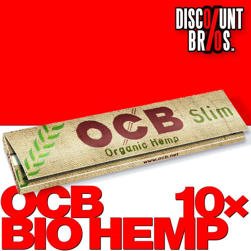 10 × Ungebleichte OCB BIO HEMP Slim Unbleached Papers Zigarettenpapier 32 Blatt 109×44mm