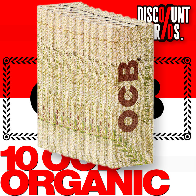 10 Stk. ungebleichte OCB BIO HEMP Unbleached Papers Zigarettenpapier 10 Hefte à 50 Blatt