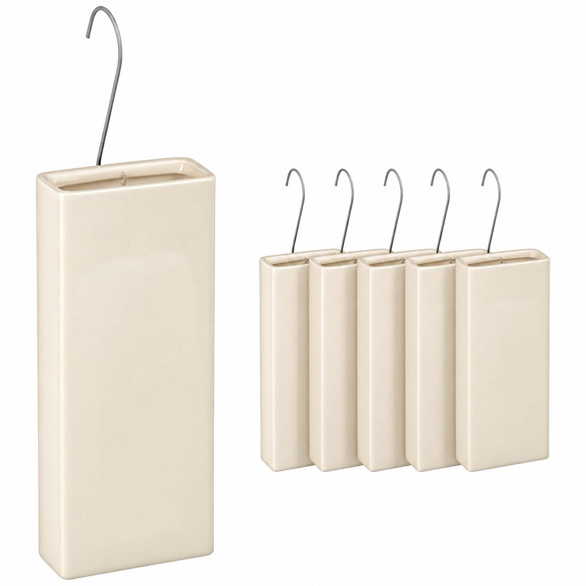Relaxdays Heizkörper-Luftbefeuchter aus Keramik, 6er-Set – Beige, Produktansicht