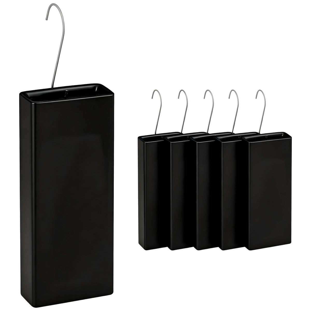 Relaxdays Heizkörper-Luftbefeuchter aus Keramik, 6er-Set – Schwarz, Produktansicht