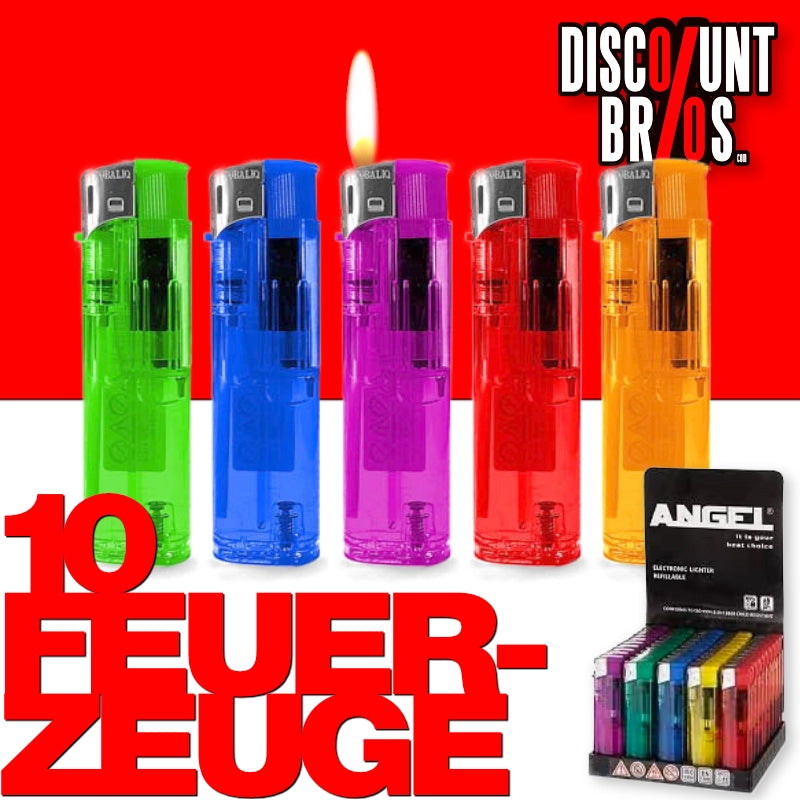 Angel Feuerzeug, einzeln, 10er-Set oder 50er-Verkaufsdisplay