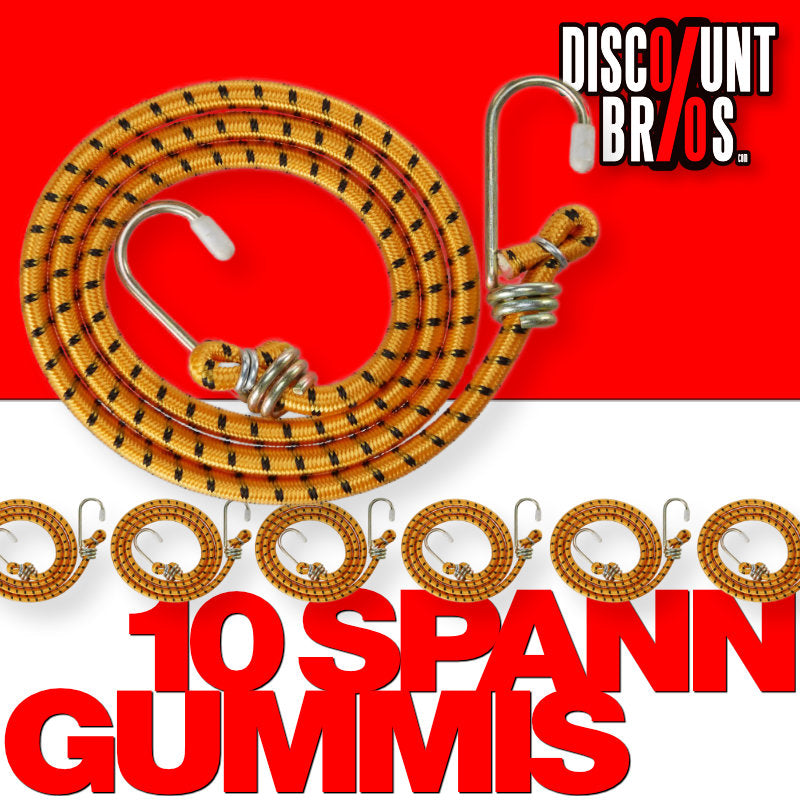 10er-Set Spanngummis GEPÄCKGUMMI mit Hacken