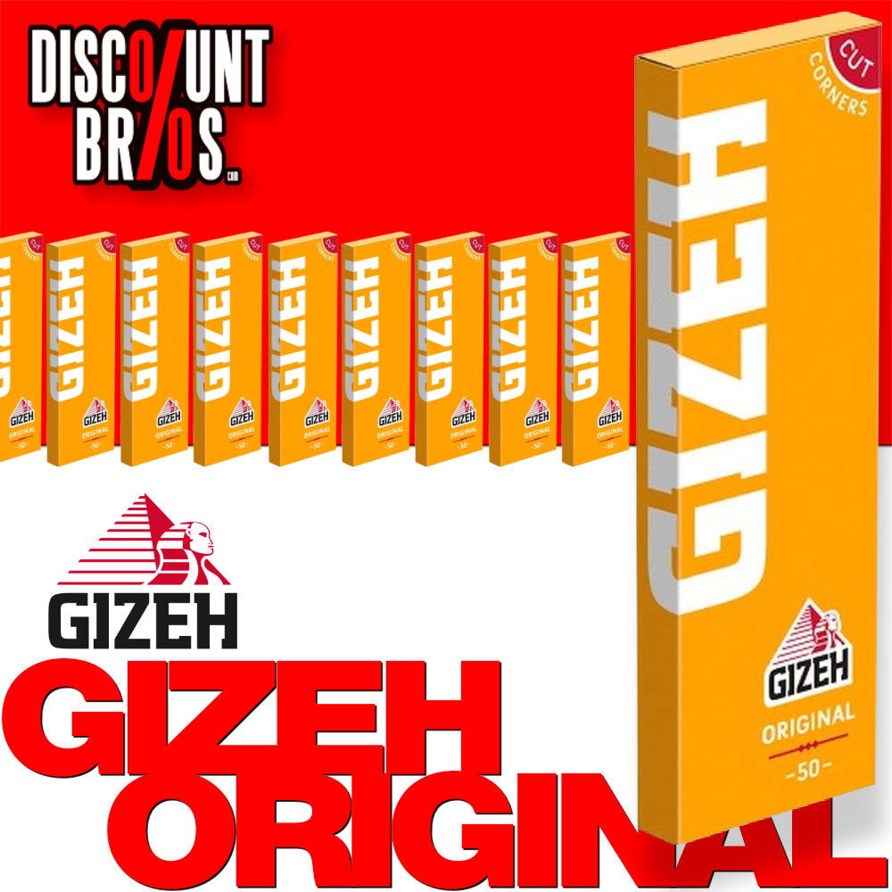10er-Pack GIZEH Original Gelb Zigarettenpapier mit 50 Blättchen 68 × 35 mm