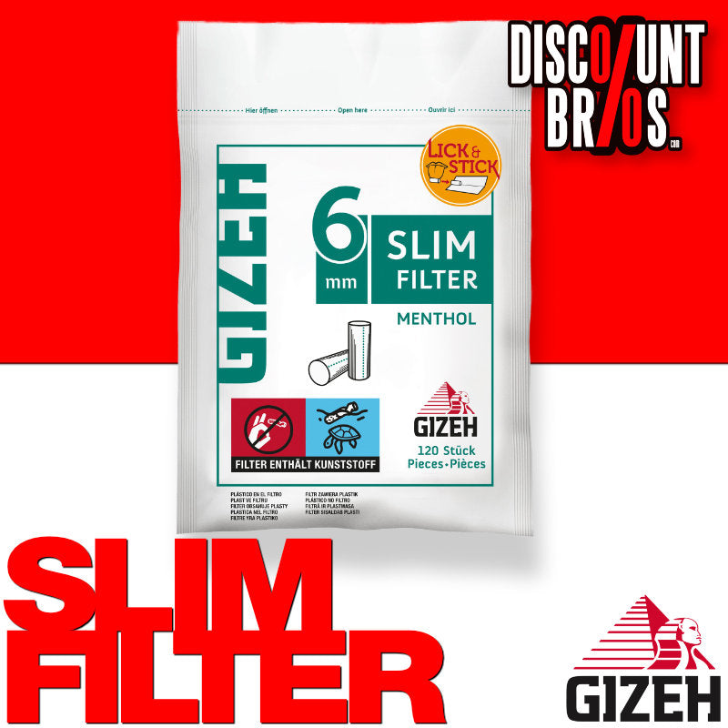 GIZEH Slim Menthol Filter 6 mm, 120 Stück oder 10er-Tray
