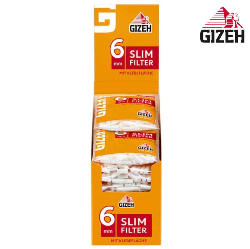 120 Stk. GIZEH SLIM Tips Filter Zigarettenfilter mit Gummierung 6mm