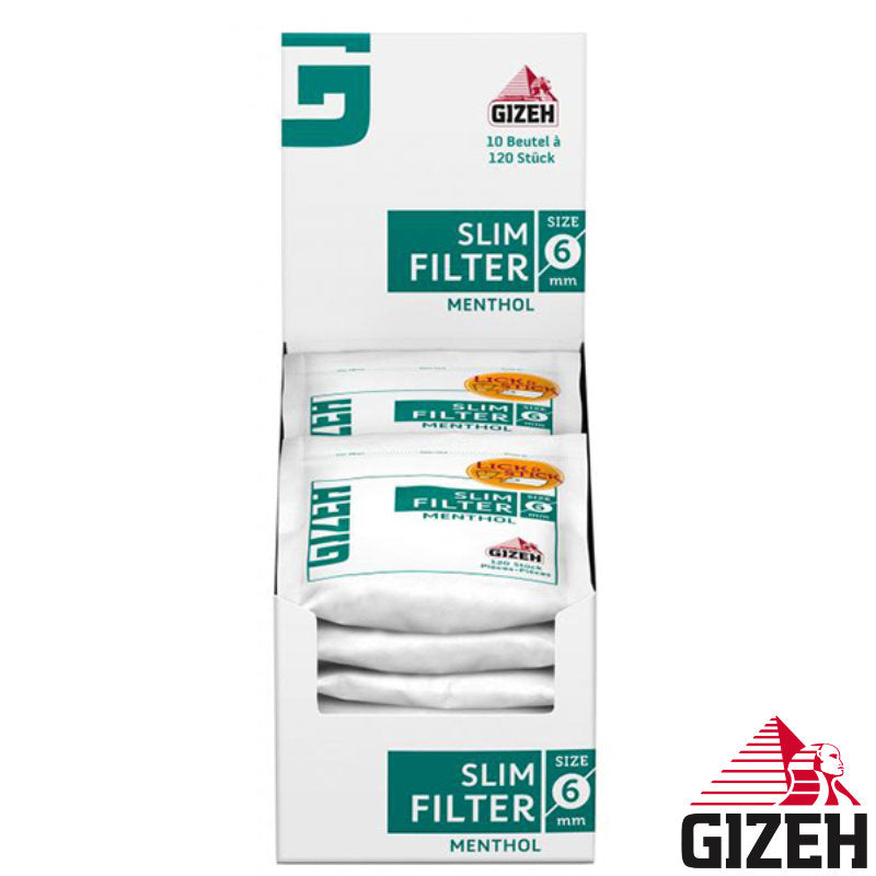GIZEH Slim Menthol Filter 6 mm, 120 Stück oder 10er-Tray