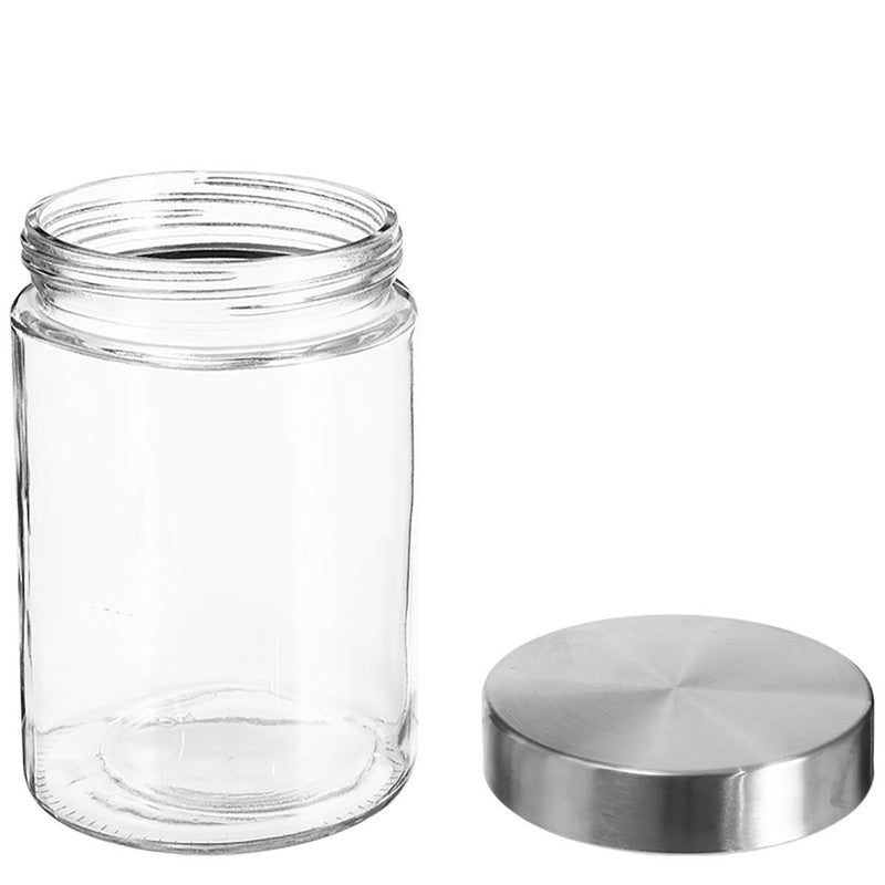 1,2 Liter Vorratsglas mit Deckel Vorratsbehälter Aufbewahrungsglas Transparentes Glas + Edelstahl