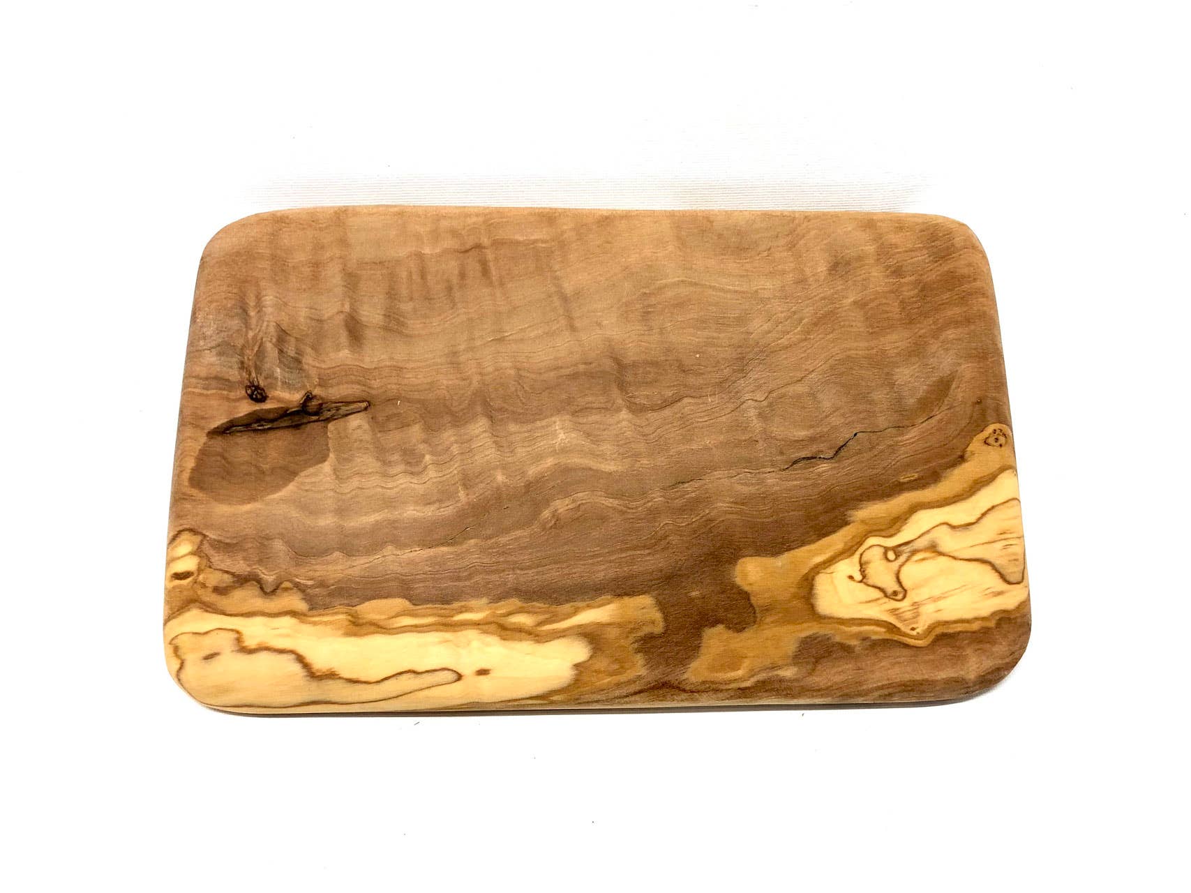 olivenholz-erleben | Frühstücksbrett Schneidebrett ca. 22 x 14 cm, Olivenholz