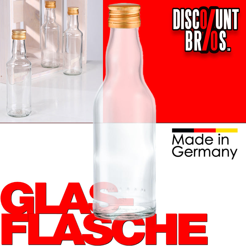 10er-Set 200ml GLASFLASCHEN mit DECKEL Flasche mit Schraubverschluss PP28 DE