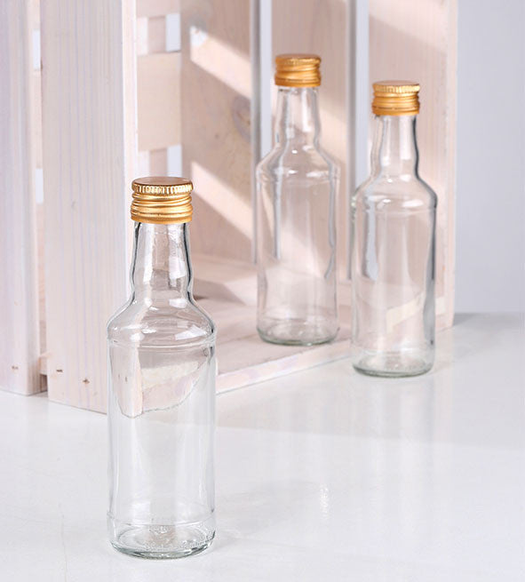 10er-Set 200ml GLASFLASCHEN mit DECKEL Flasche mit Schraubverschluss PP28 DE