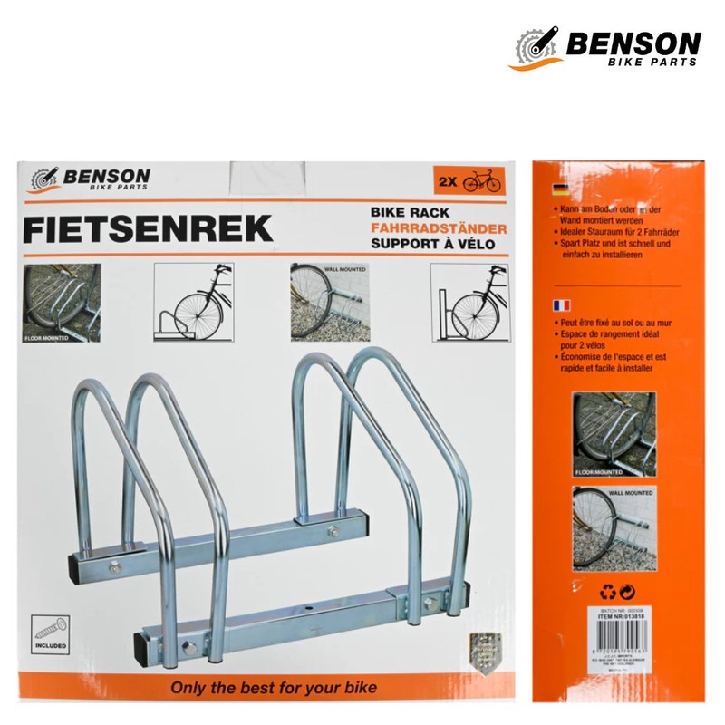 2-er VELOSTÄNDER galvanisch verzinkt Fahrradständer bis 6 cm Reifenbreite von BENSON BIKE
