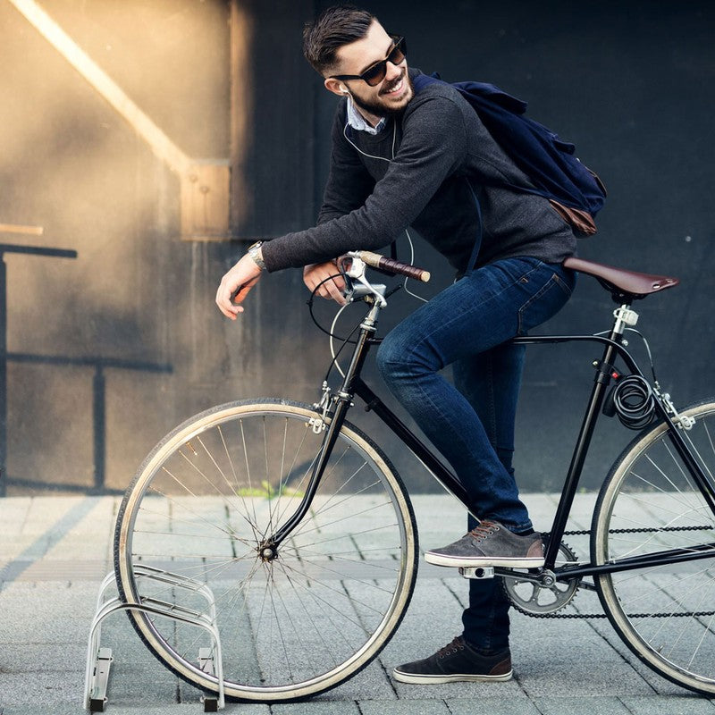 7-er Veloständer Verchromt Fahrradständer für Boden- & Wandmontage