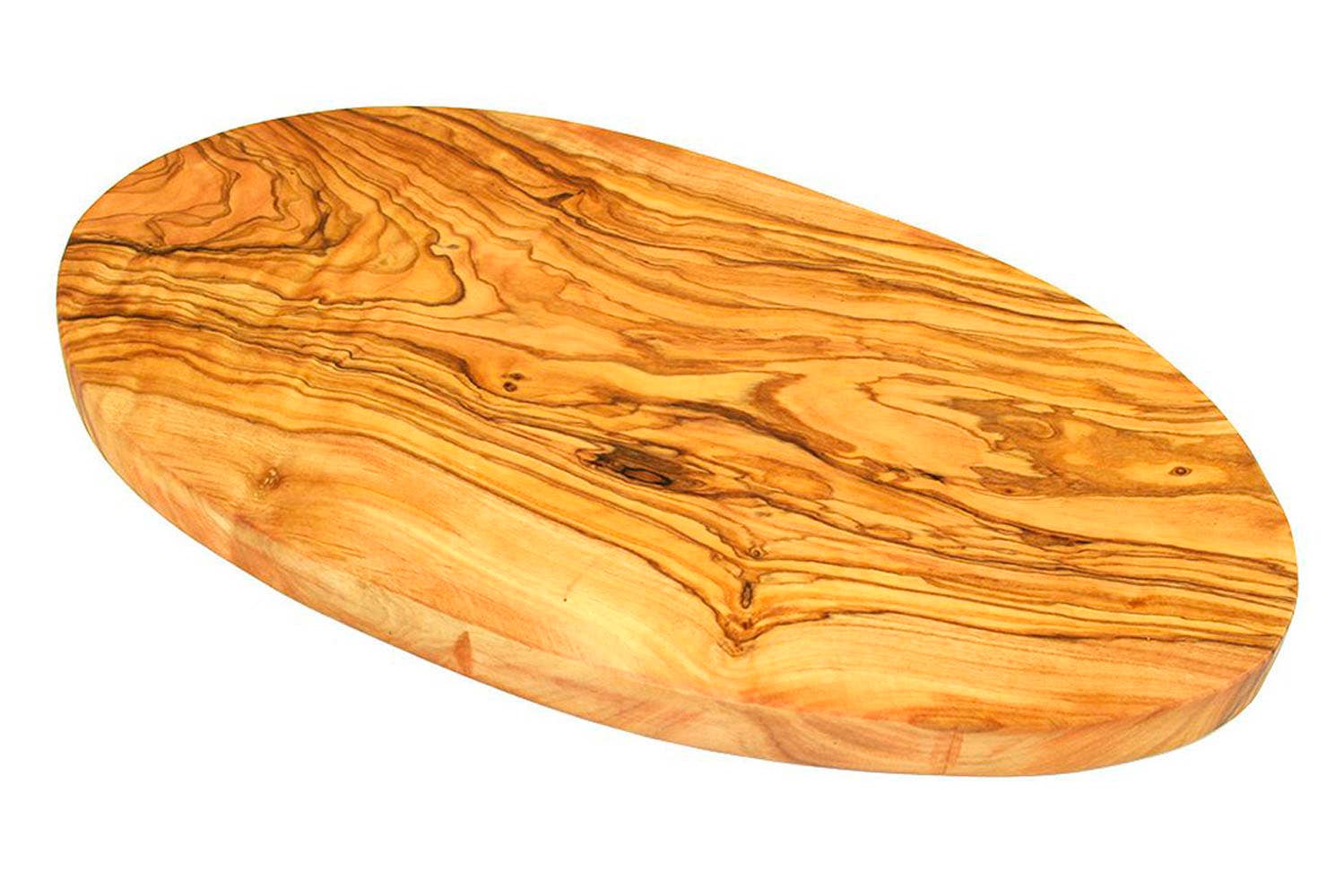 olivenholz-erleben | Schneidebrett – Frühstücksbrett oval 30 × 16 cm Olivenholz