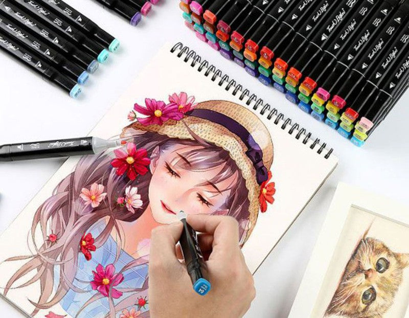 40 Touch PERMANENT-MARKER SET 40-teilig wasserfeste Doppelspitz Filzstifte mit Tragetasche