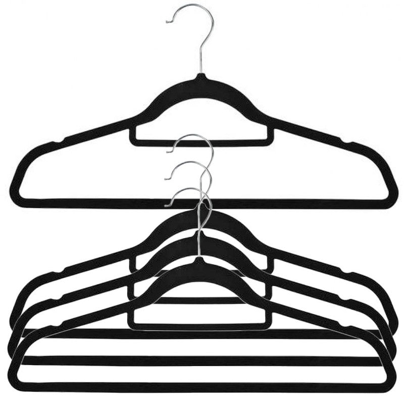 Samt Kleiderbügel VELOUR Wäschebügel 4er Set