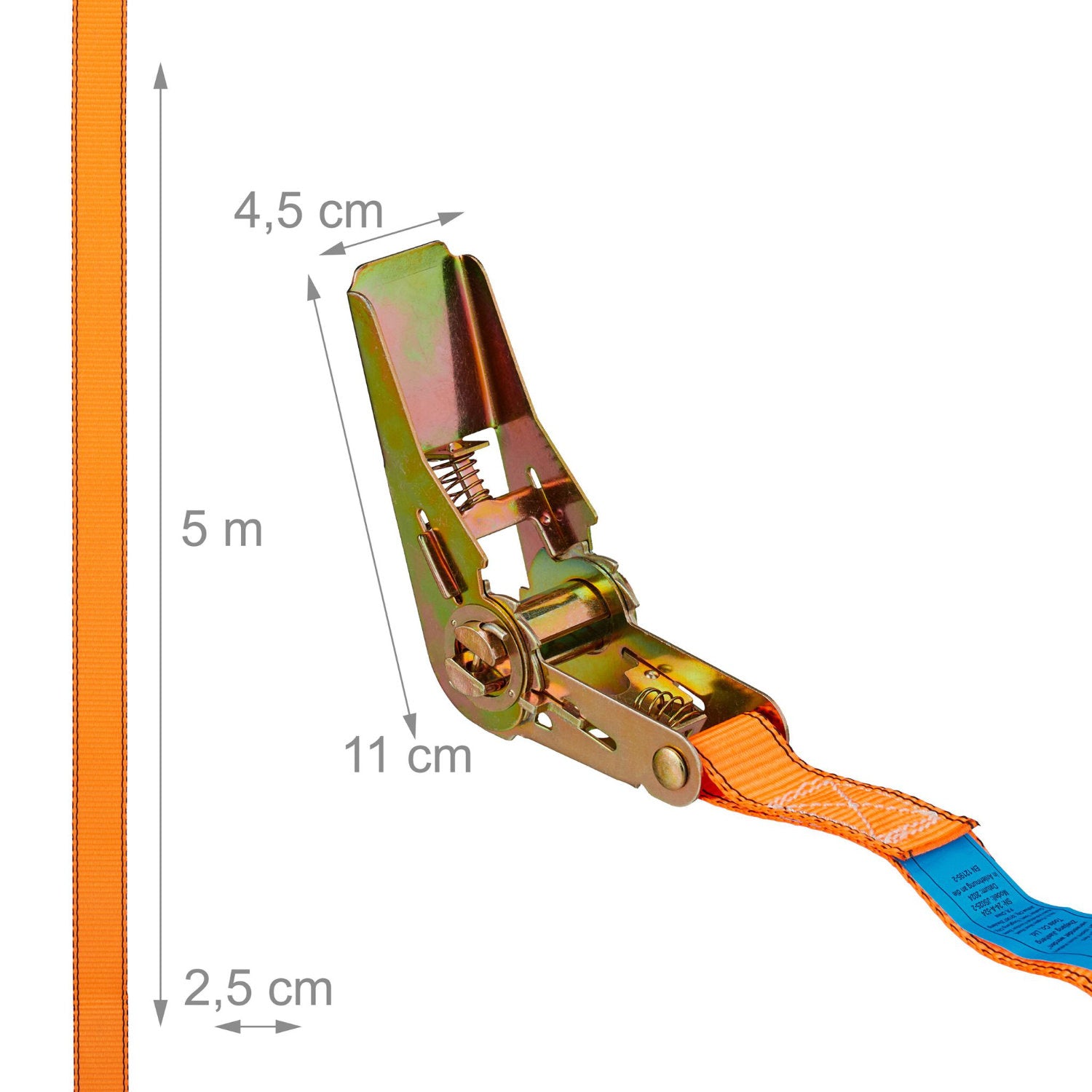4er Set Spanngurte mit Ratsche orange