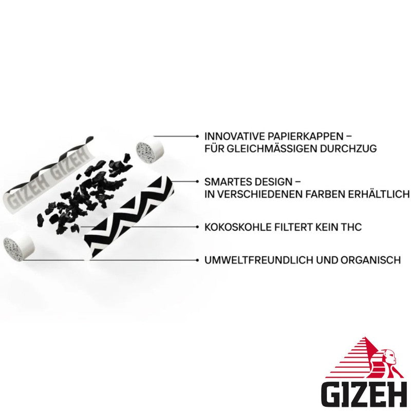 600 Stk. GIZEH GREEN Active Filter ProCell Aktivkohlefilter Filter Zigarettenfilter 6mm EXTRA-SLIM Verkaufsdisplay