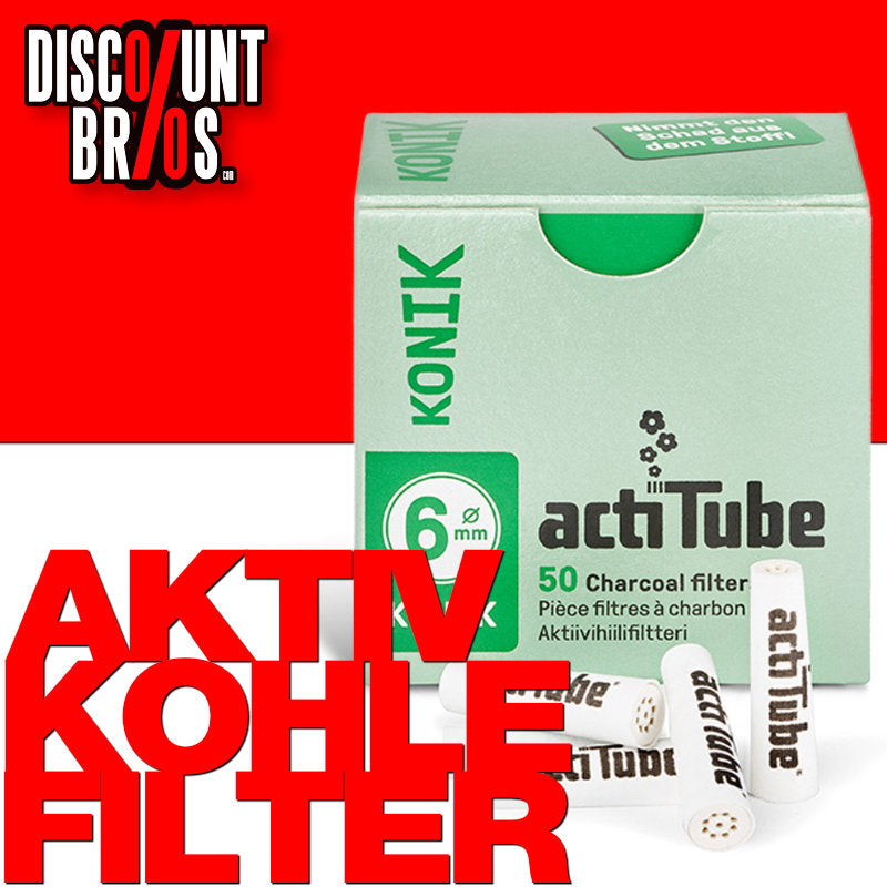50 Stk. TUNE ActiTube KONIK Aktivkohlefilter 6mm EXTRA SLIM Konisch