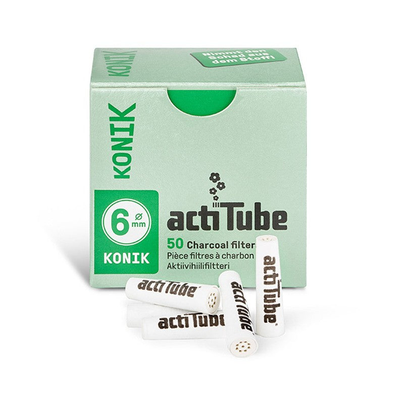 50 Stk. TUNE ActiTube KONIK Aktivkohlefilter 6mm EXTRA SLIM Konisch
