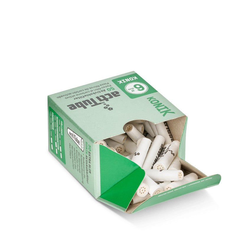 50 Stk. TUNE ActiTube KONIK Aktivkohlefilter 6mm EXTRA SLIM Konisch