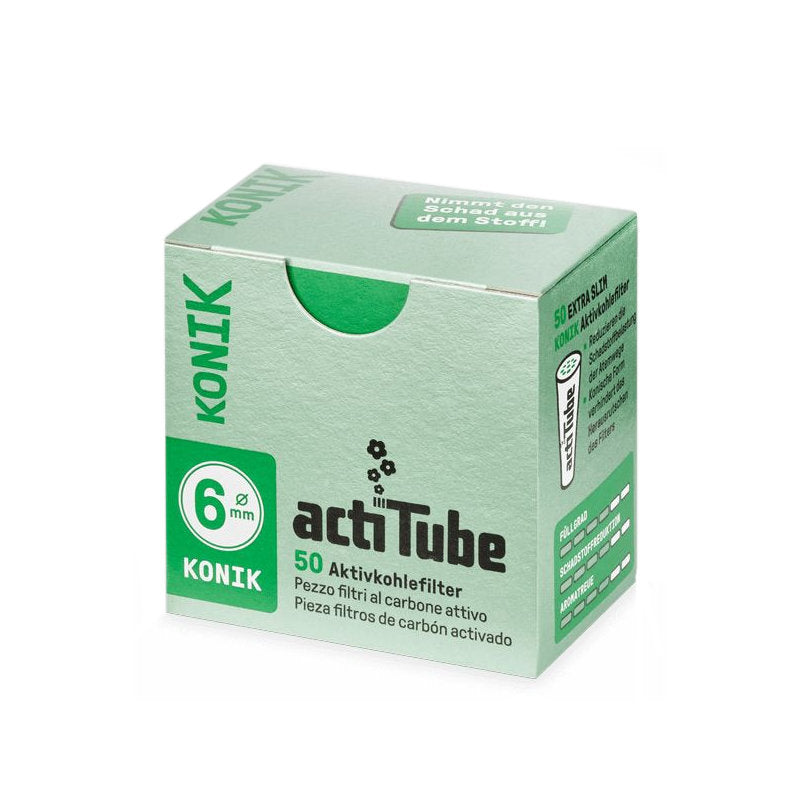 50 Stk. TUNE ActiTube KONIK Aktivkohlefilter 6mm EXTRA SLIM Konisch