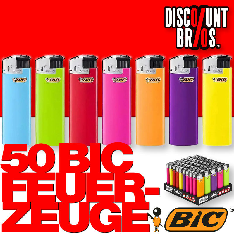 50 Stk. Elektronisches BIC® MAXI FEUERZEUG Piezo mit Kindersicherung bis 1800 Zündungen