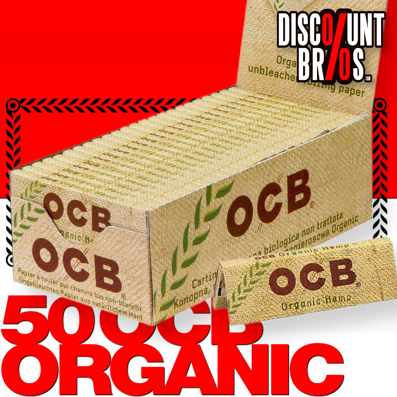 50er Verkaufsdisplay OCB BIO HEMP Zigarettenpapier Unbleached Papers 50 Hefte à 50 Blatt