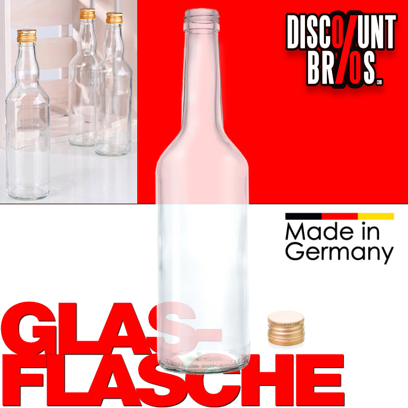 500ml GLASFLASCHE mit DECKEL Flasche mit Schraubverschluss PP28 DE