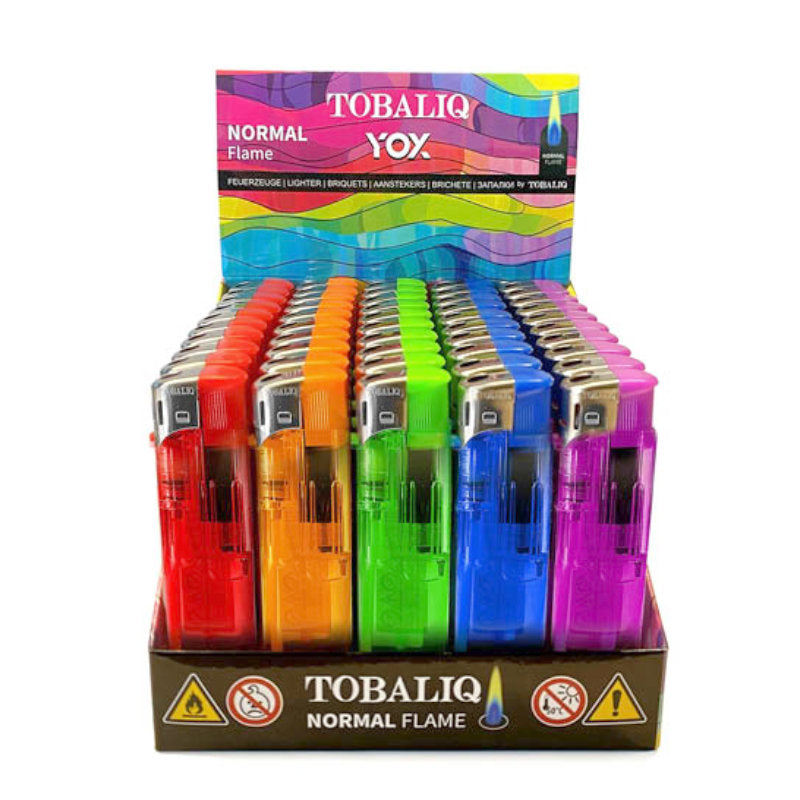 50 Stk. Elektronik FEUERZEUGE YOX Color Mix transparent nachfüllbar