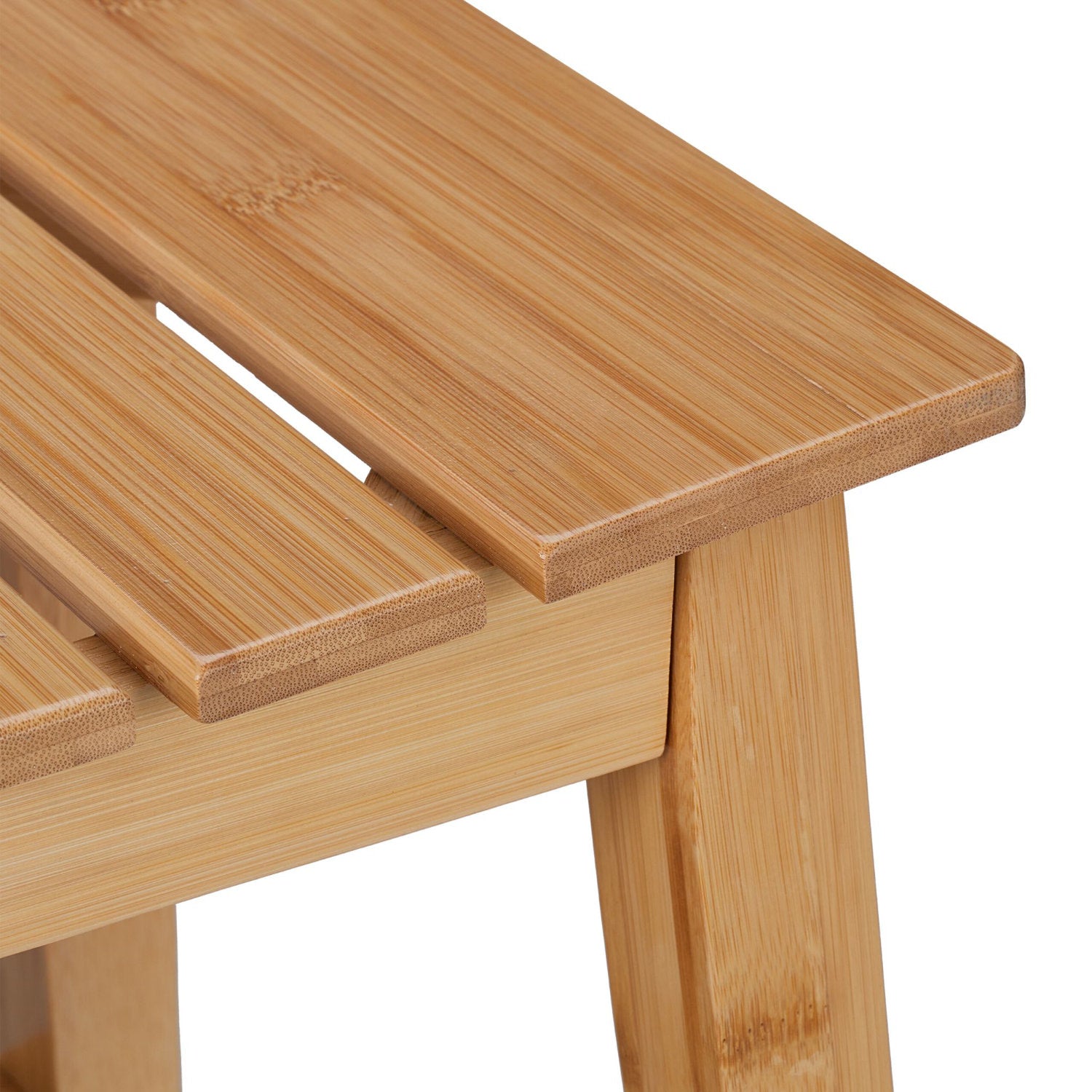Badhocker mit Ablage aus Bambus Holz 52×32cm