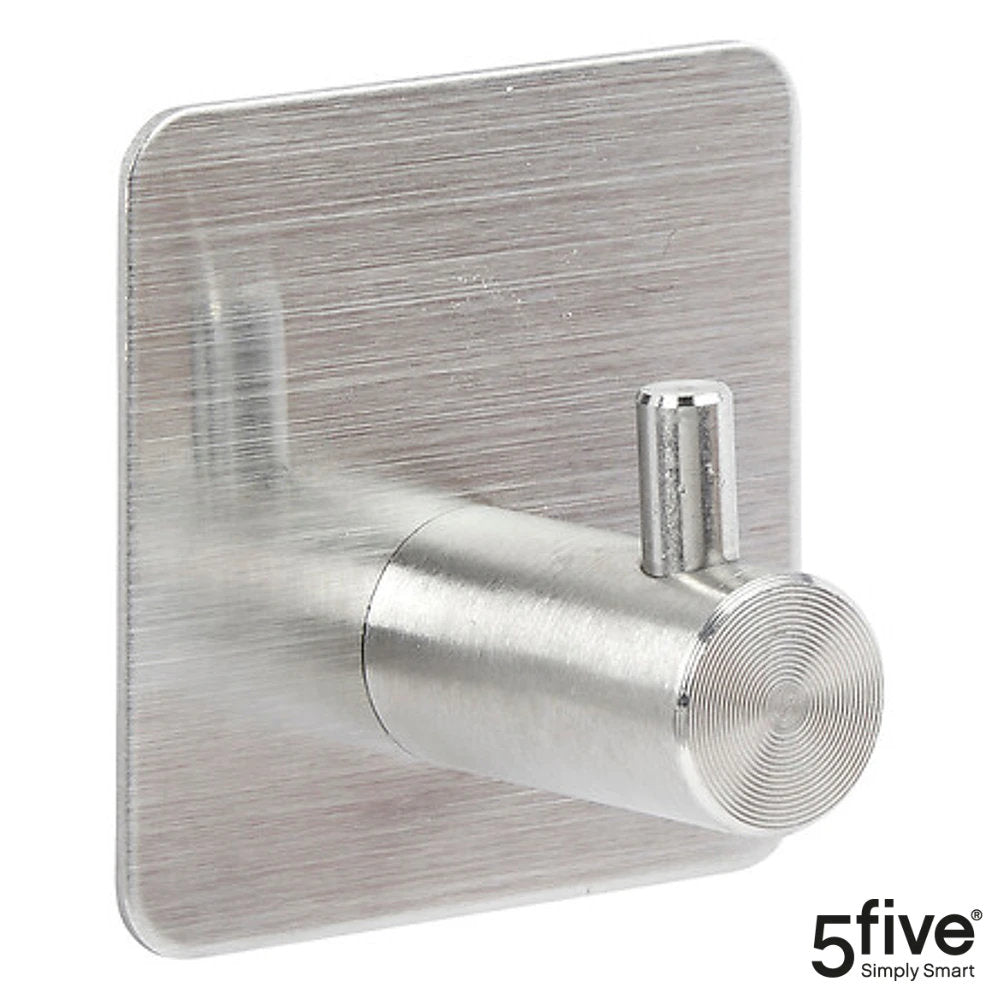 5five Stiky selbstklebende Einzelhaken 2er-Set, Silber oder Schwarz