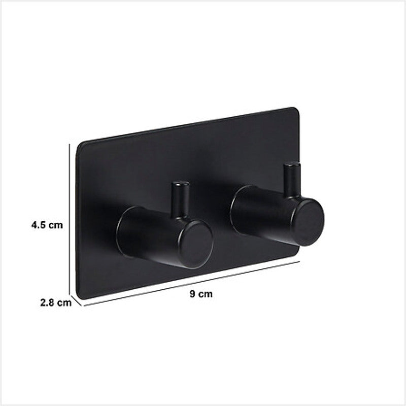 5five Stiky+ Doppelhaken in Schwarz mit Abmessungen 9 × 2,8 × 4,5 cm