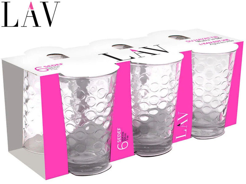 6er-Set Trinkgläser Glas TRINKGLAS gepunktet von LAV 205ccm