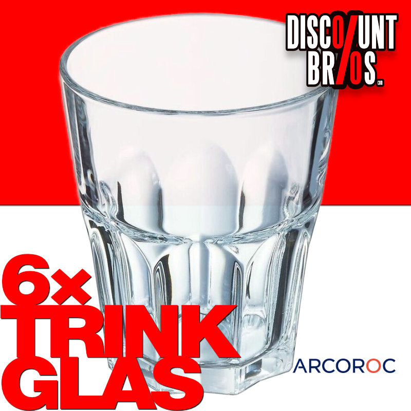 6er-Set Trinkgläser Glas TRINKGLAS Longdrinkglas Arcoroc GRANITY 6×35cl