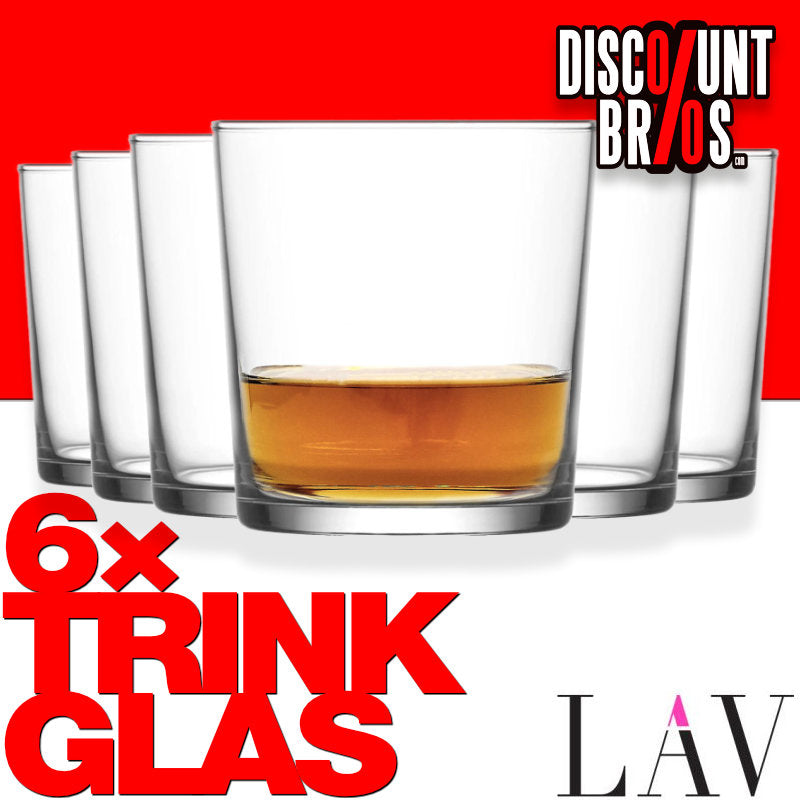 6er-Set Bodega Gläserset TRINKGLAS Bierglas Glas Trinkgläser Gläser Wassergläser Whiskygläser von LAV 345ml
