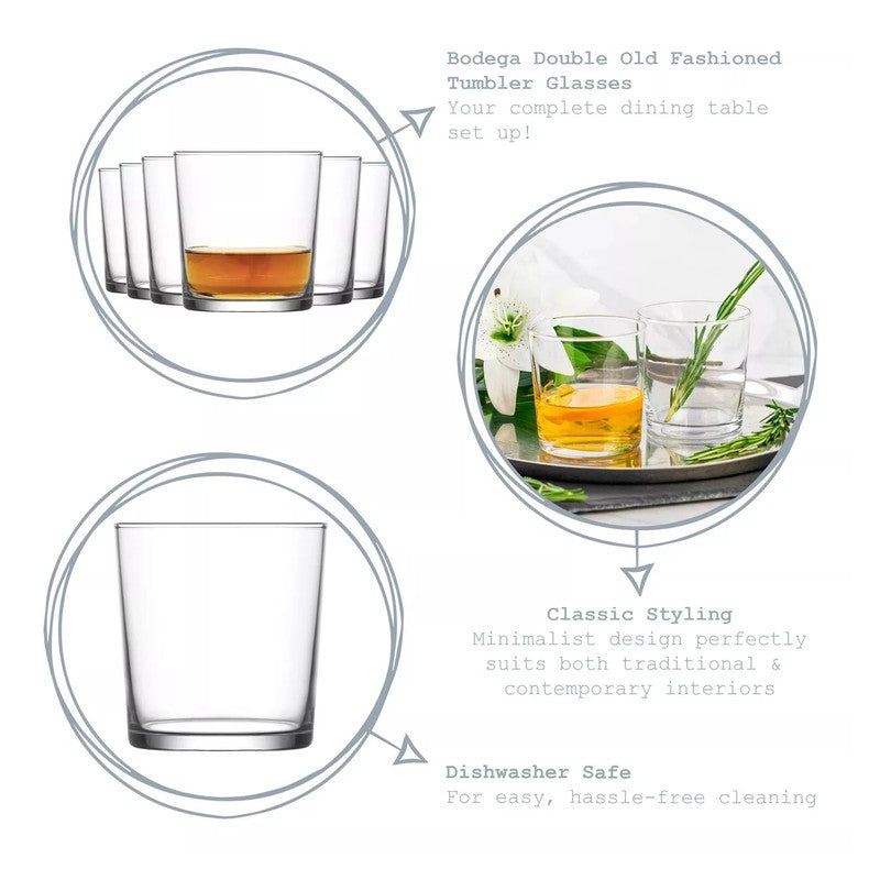 6er-Set Bodega Gläserset TRINKGLAS Bierglas Glas Trinkgläser Gläser Wassergläser Whiskygläser von LAV 345ml