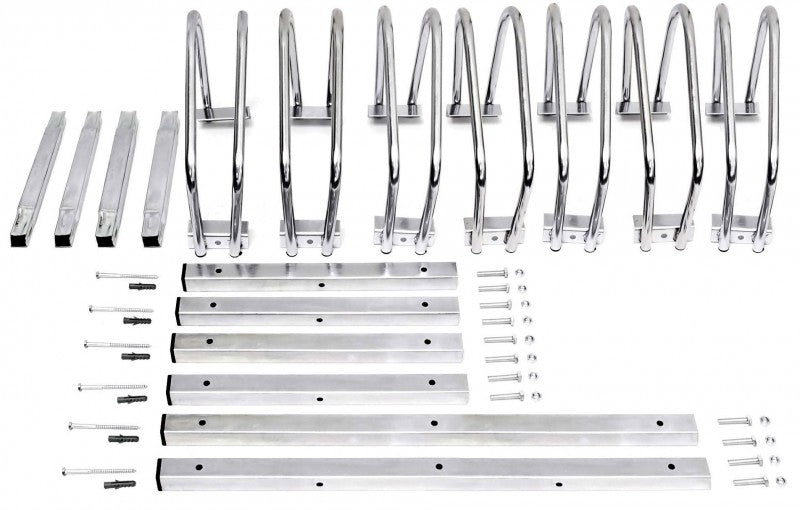 7-er VELOSTÄNDER verchromt Fahrradständer für Boden- & Wandmontage