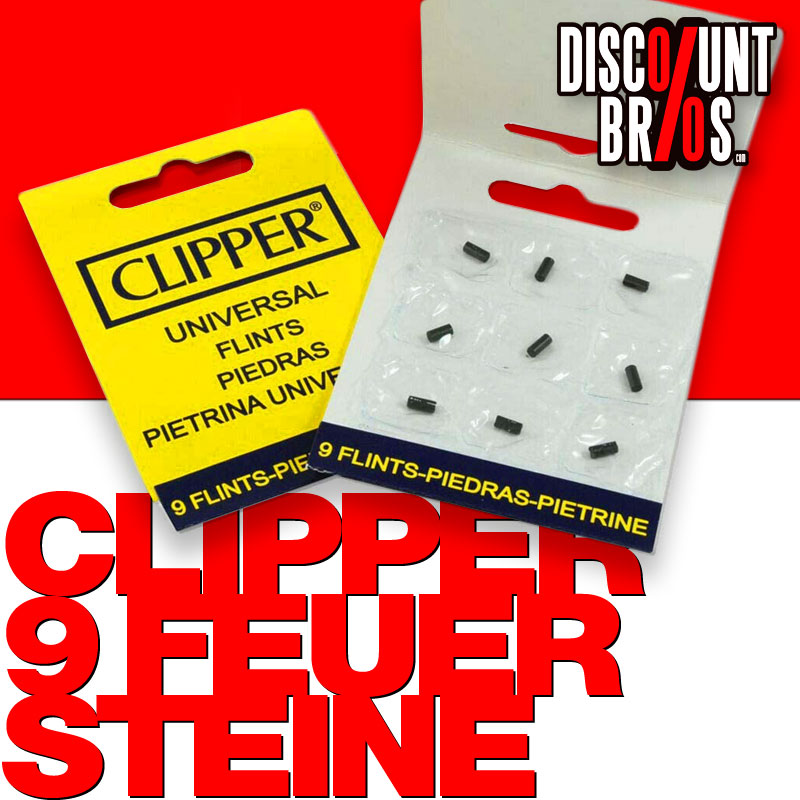 Blister mit 9 FEUERSTEINEN für Feuerzeuge von CLIPPER