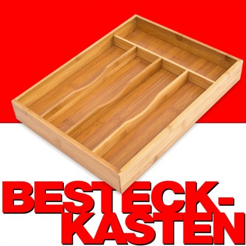 BESTECKKASTEN Schubladeneinsatz aus Bambus Holz 34×25×4,5cm