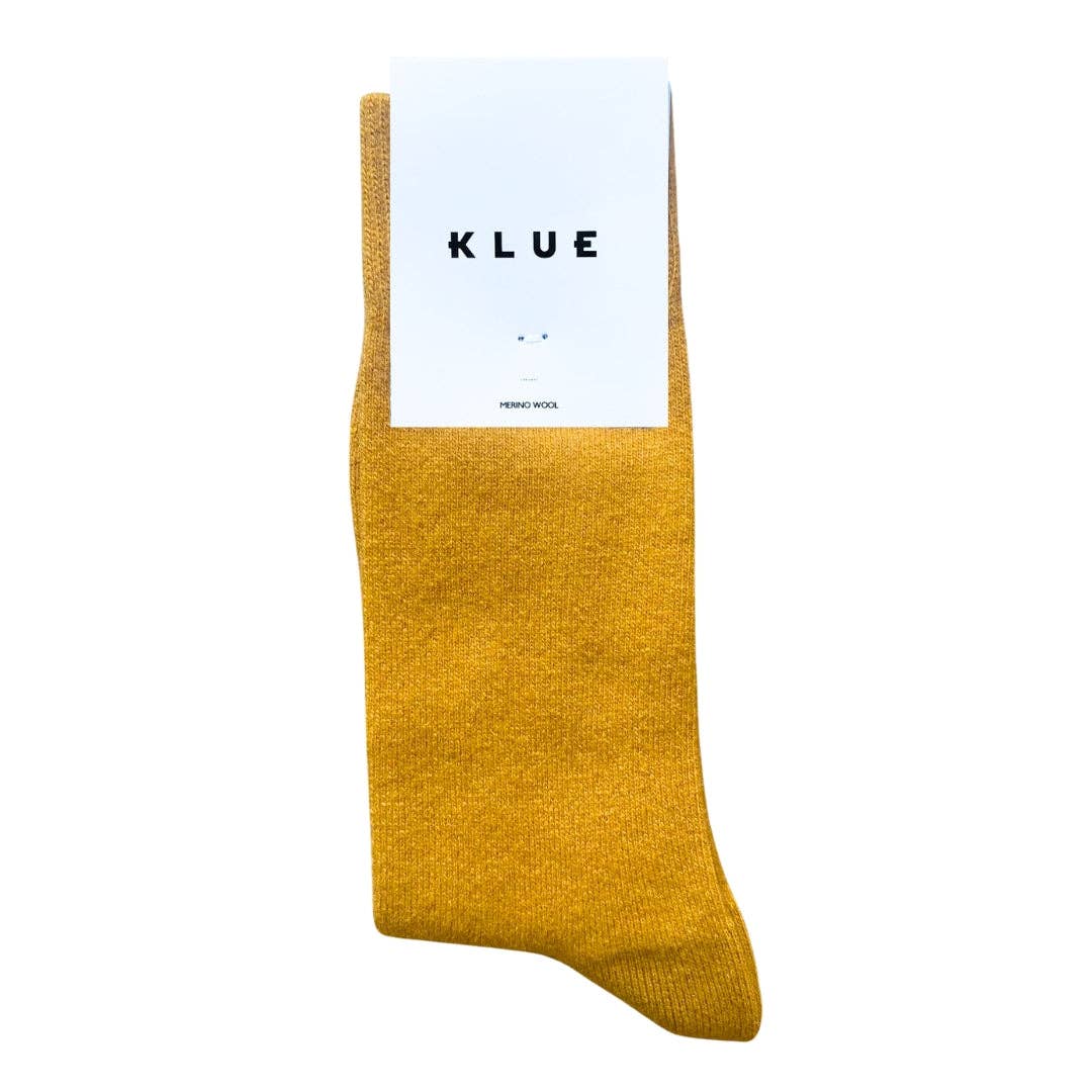 KLUE schlichte Socken aus Merinowolle | Mustard