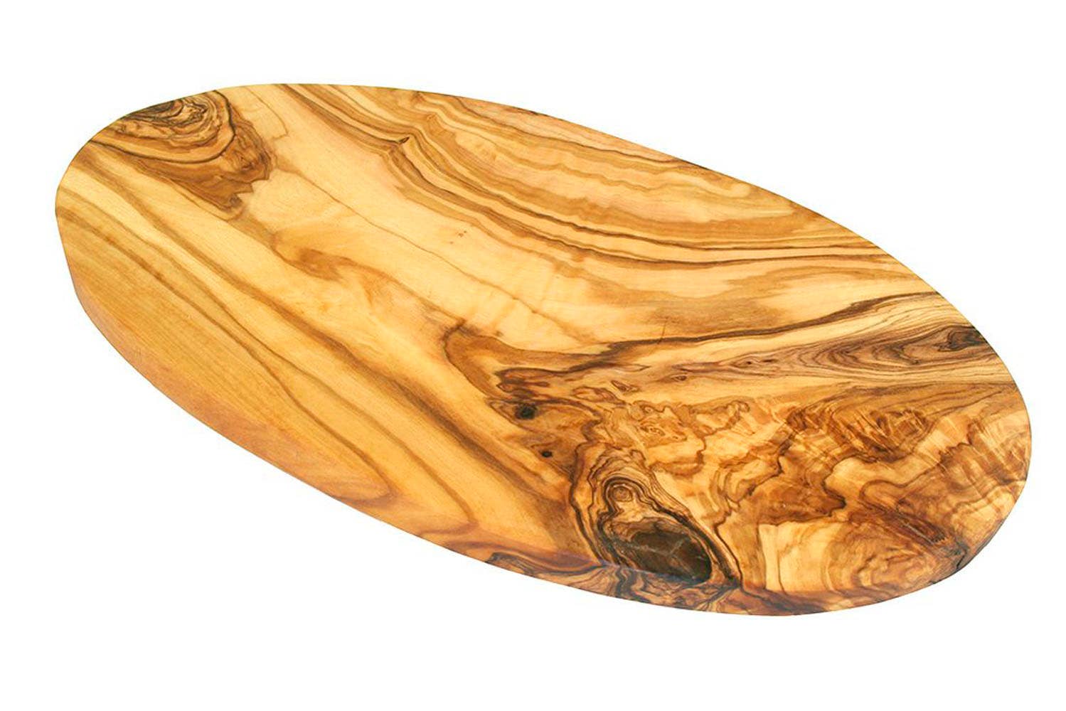 olivenholz-erleben | Schneidebrett – Frühstücksbrett oval 30 × 16 cm Olivenholz