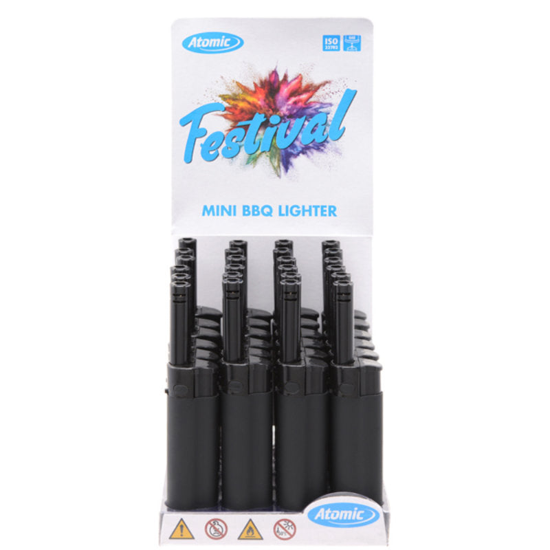 10er-Set ATOMIC® Feuerzeug MINI STABFEUERZEUG Rubber Schwarz