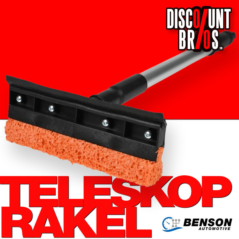Benson Automotive Profi Scheibenschwamm und Rakel mit Teleskopstiel