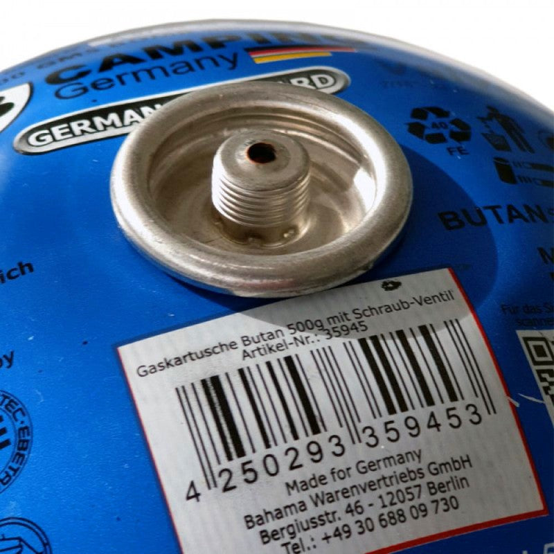B-CAMPING 300g 600ml Butan GASKARTUSCHE für Gaskocher und Gasbrenner mit Schraubventil