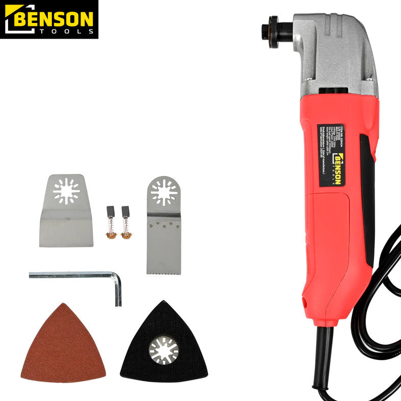 BENSON Multi Tool Set 180W 230V oscillierendes Multifunktionswerkzeug mit 7 teiligem Zubehör