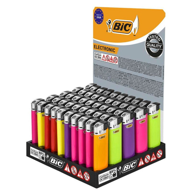 50 Stk. Elektronisches BIC® MAXI FEUERZEUG Piezo mit Kindersicherung bis 1800 Zündungen