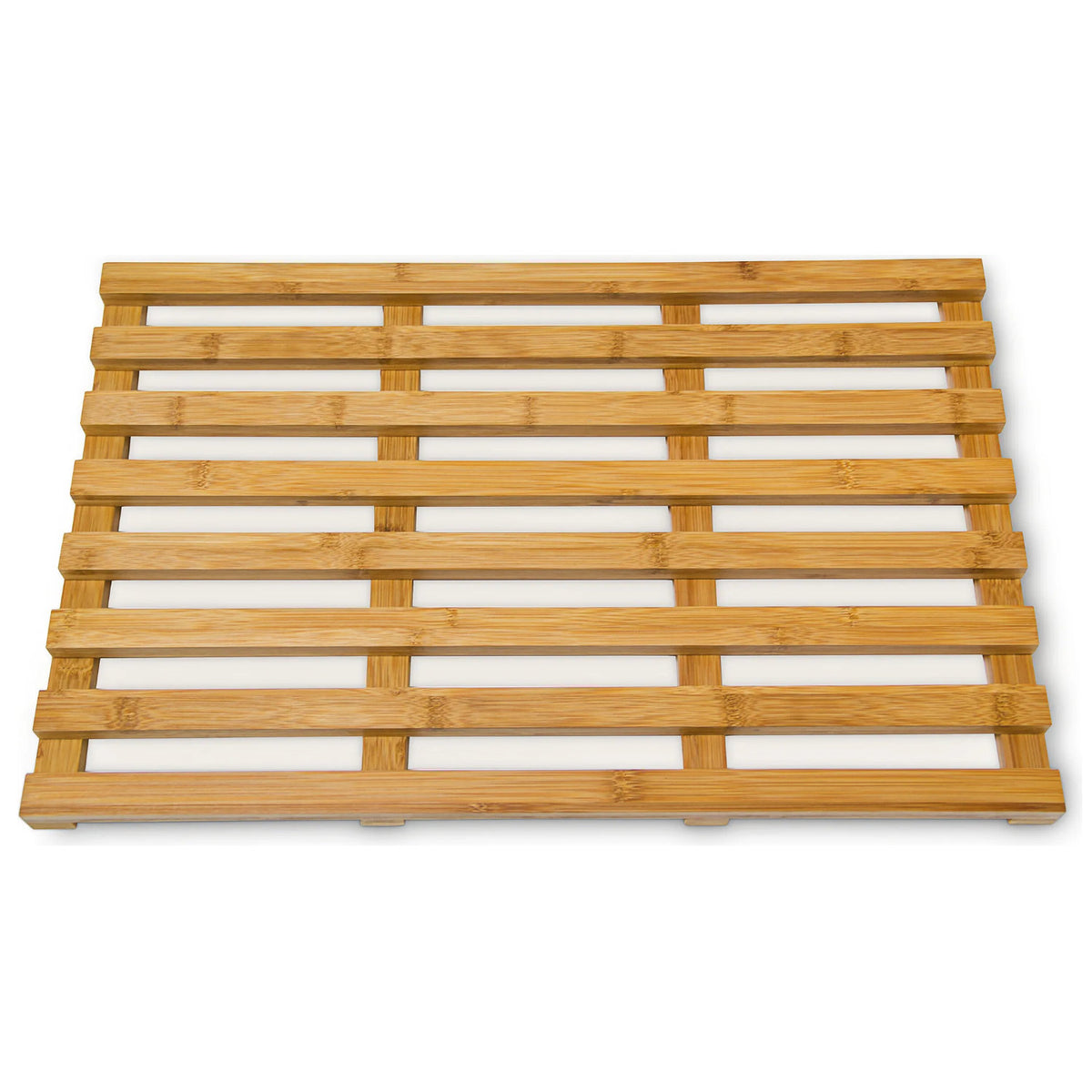 Bambus Holzrost Badvorleger Badteppich Badematte Natur 57 × 37 cm