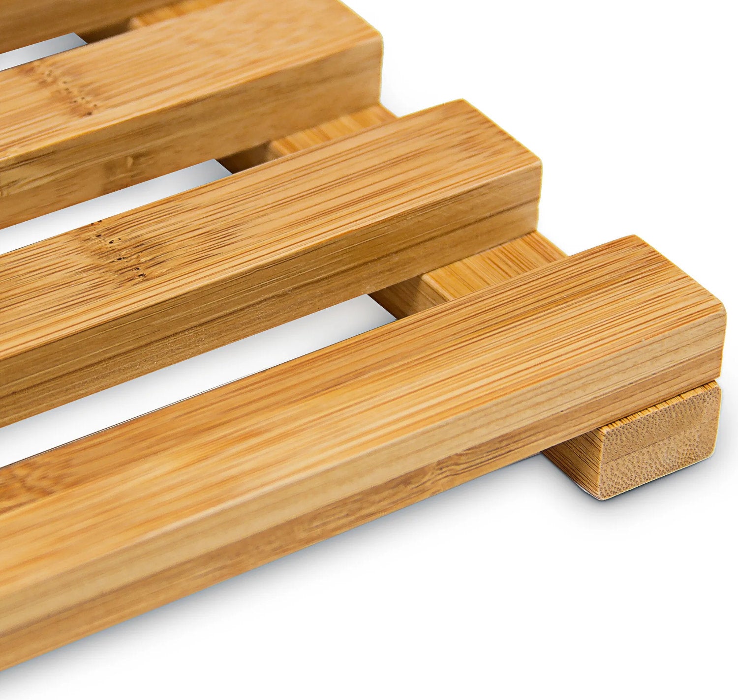 Bambus Holzrost Badvorleger Badteppich Badematte Natur 57 × 37 cm