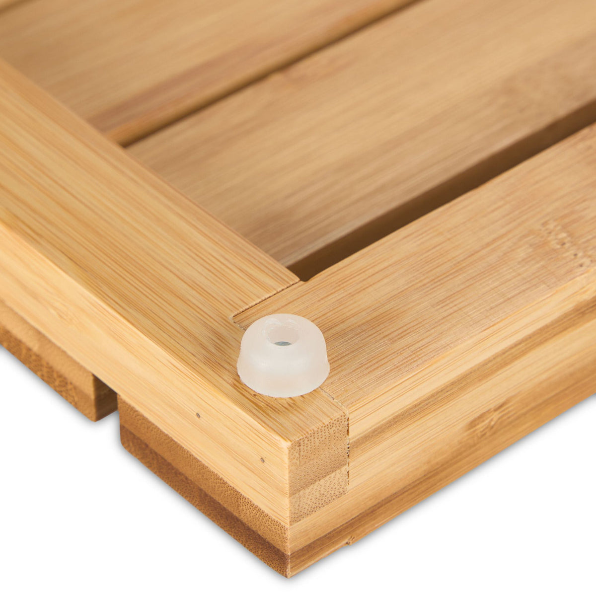 Bambus Holzrost Badvorleger Badteppich Badematte Natur 61 × 40 cm
