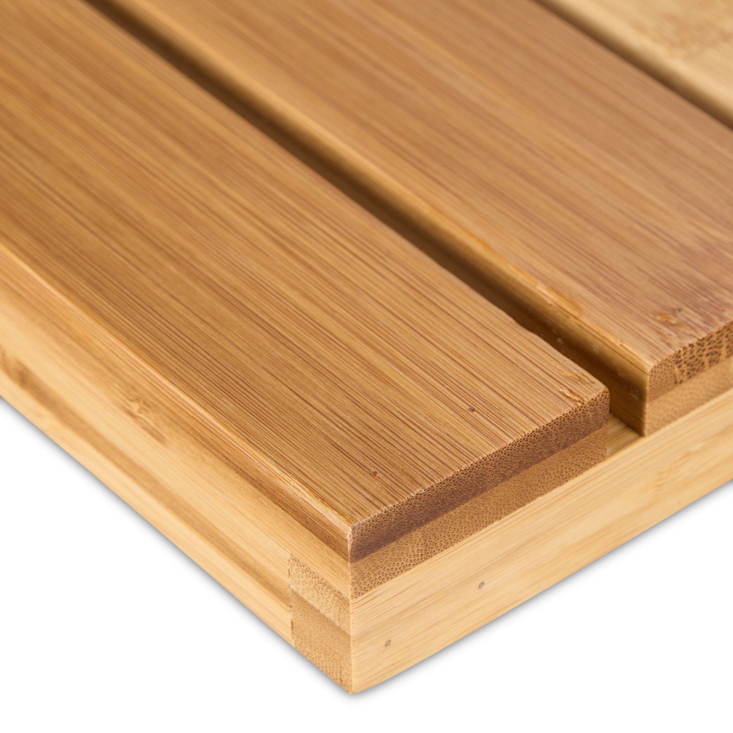 Bambus Holzrost Badvorleger Badteppich Badematte Natur 61 × 40 cm